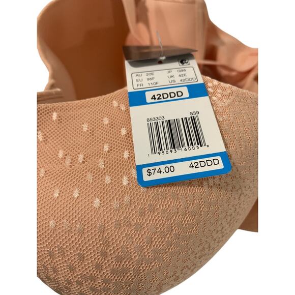 42DDD Wacoal Back Appeal Tshirt Bra New Peach Lined Underwire 853303 - Picture 9 of 11